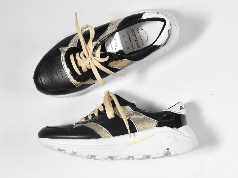 0001 Roundtoe Lace Up Highttech LeatherSneakers AL2500SN Blackcmbi 木型 . C1699