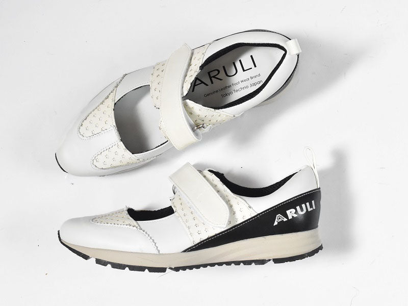 0001 Wingtip One Strap Velcro Sneakers AL2525SN Whitecombi 木型 . F1888