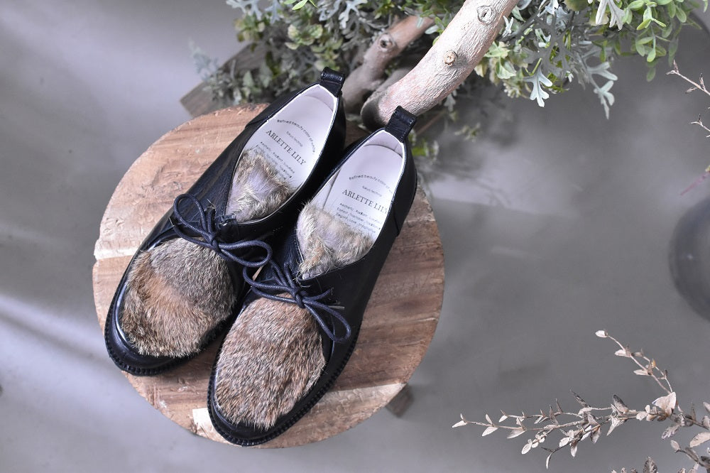 1001 チロリアンシューズ AL1833K Black/Rabbit 木型No.H2546