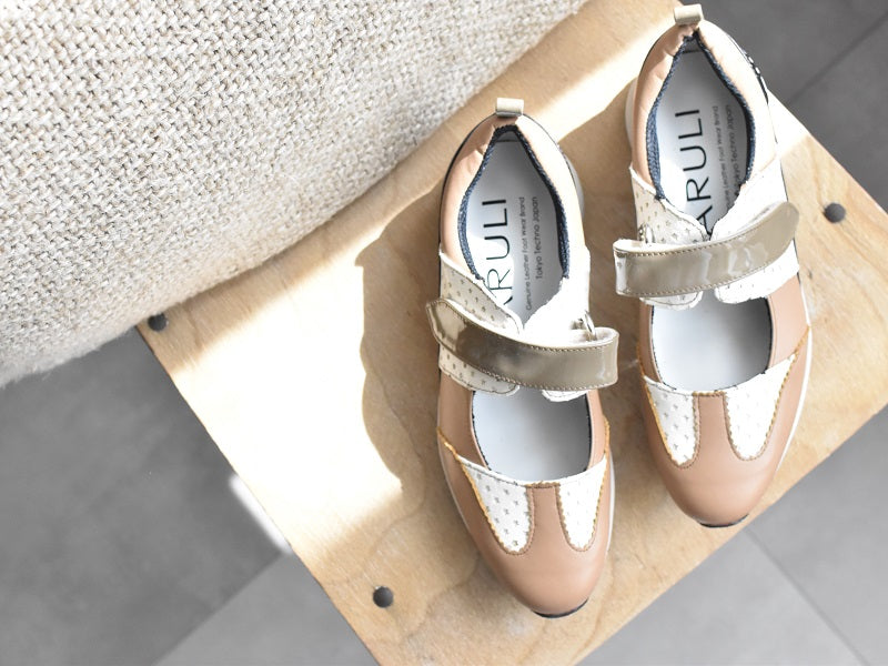 0001 Wingtip One Strap Velcro Sneakers AL2525SN Browncmbi 木型 . F1888