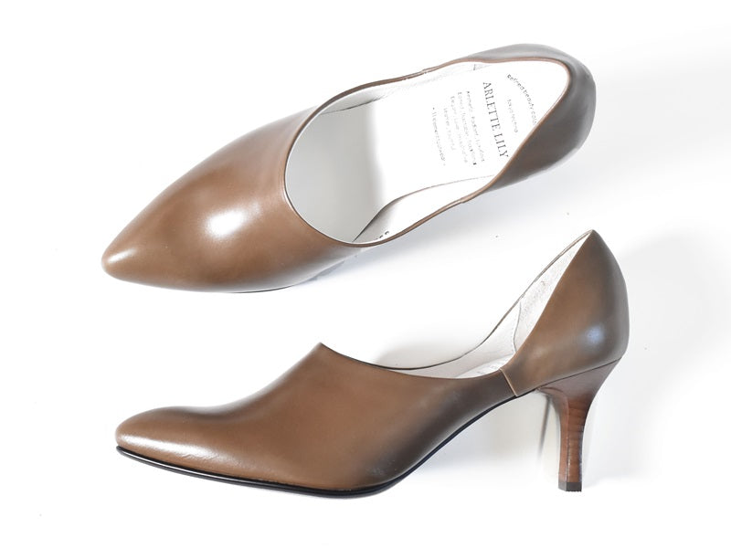 004 ポインテッドセパレートパンプス AL2231P Khaki 木型No.X1395