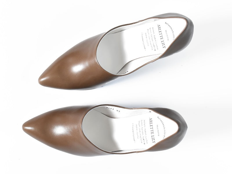 004 ポインテッドセパレートパンプス AL2231P Khaki 木型No.X1395