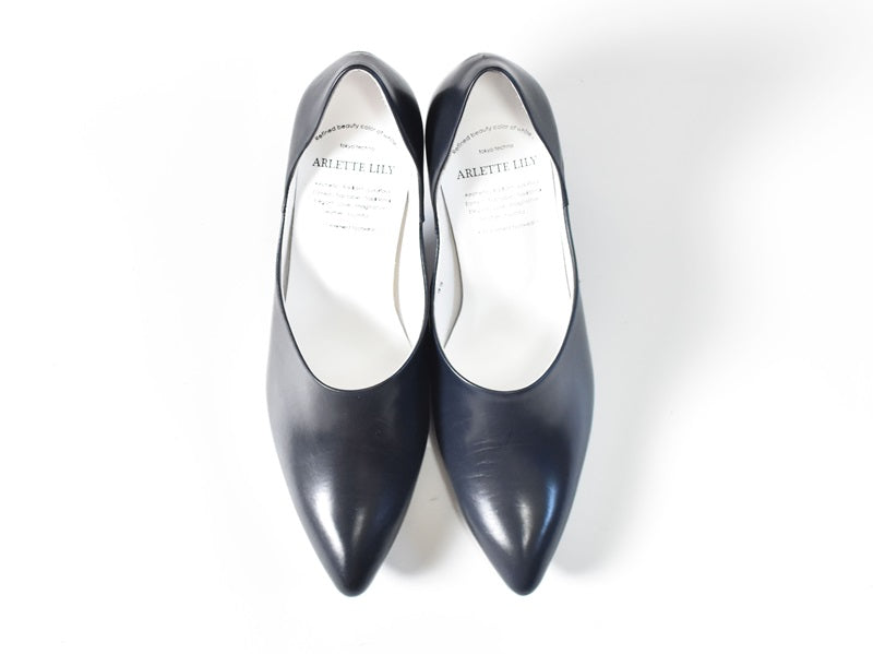 004 ポインテッドセパレートパンプス AL2231P Navy 木型No.X1395