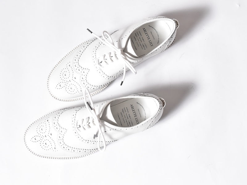 010 クラシックウイングチップバルモラルシューズ AL2121K White 木型No.C1813