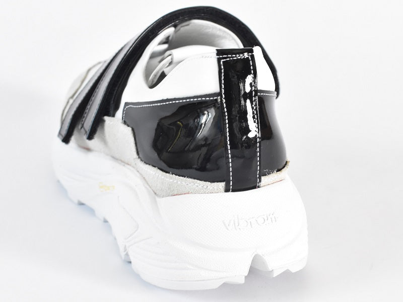 0001 Round Toe Double Velcro High tech Leather Sneakers AL2551SN Whitecombi 木型 . C1699