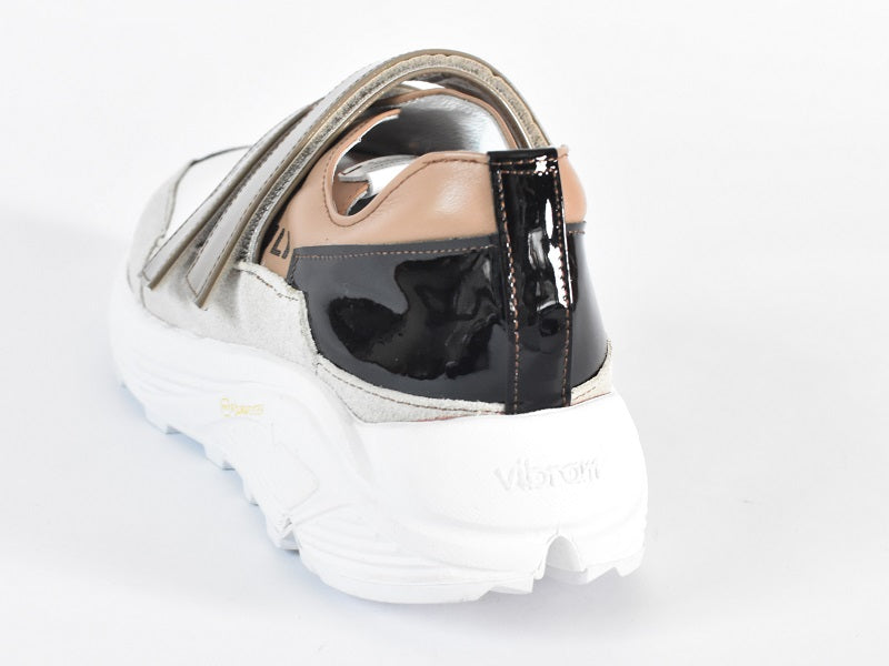 0001 Round Toe Double Velcro High tech Leather Sneakers AL2551SN Browncombi 木型 . C1699
