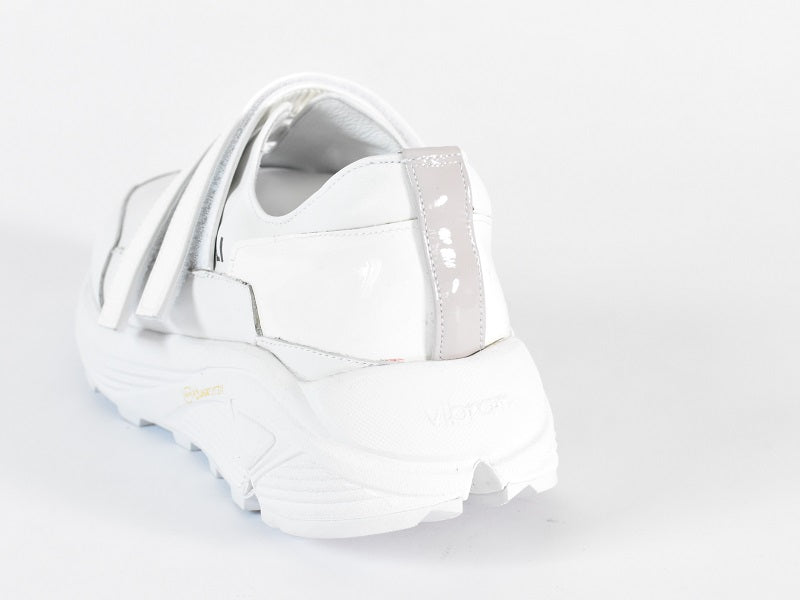 0001 Round Toe Double Velcro High tech Leather Sneakers AL2551SN White/White 木型 . C1699