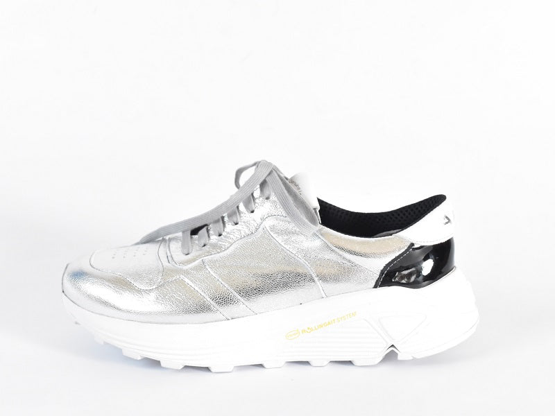 0001 Roundtoe Lace Up Highttech LeatherSneakers AL2500SN Silvercombi 木型 . C1699