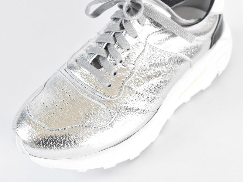 0001 Roundtoe Lace Up Highttech LeatherSneakers AL2500SN Silvercombi 木型 . C1699