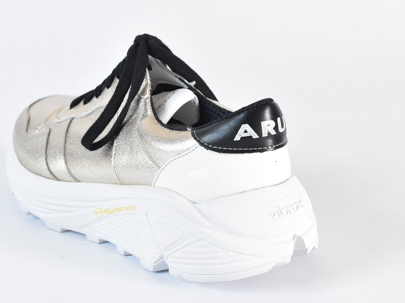 0001 Roundtoe Lace Up Highttech LeatherSneakers AL2500SN Goldcombi 木型 . C1699
