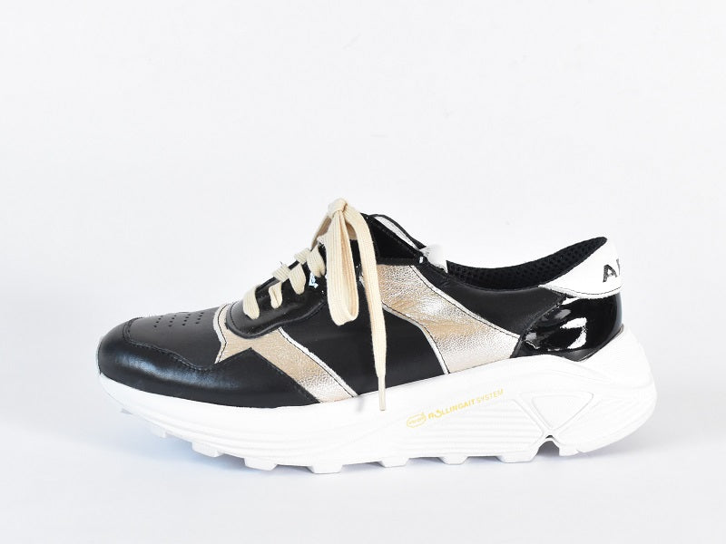 0001 Roundtoe Lace Up Highttech LeatherSneakers AL2500SN Blackcmbi 木型 . C1699
