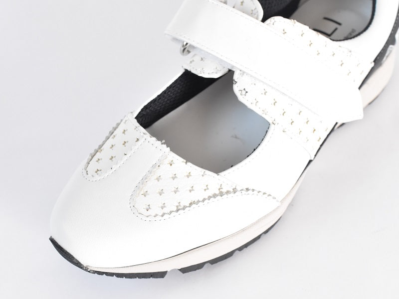 0001 Wingtip One Strap Velcro Sneakers AL2525SN Whitecombi 木型 . F1888
