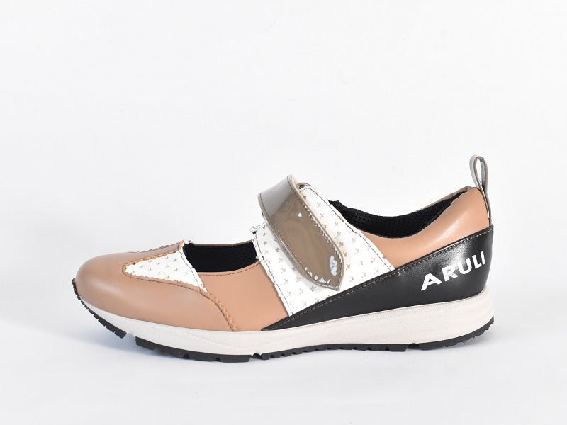 0001 Wingtip One Strap Velcro Sneakers AL2525SN Browncmbi 木型 . F1888