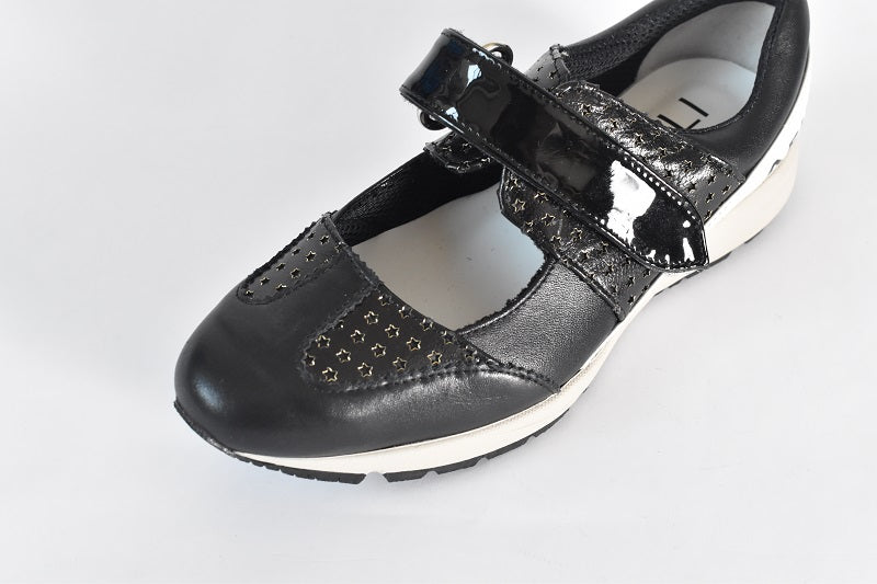 0001 Wingtip One Strap Velcro Sneakers AL2525SN Blackcombi 木型 . F1888