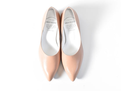 014  ポインテッドミッドラインカットプレーンパンプス　AL2417P   Beige　　木型No.HARVEST